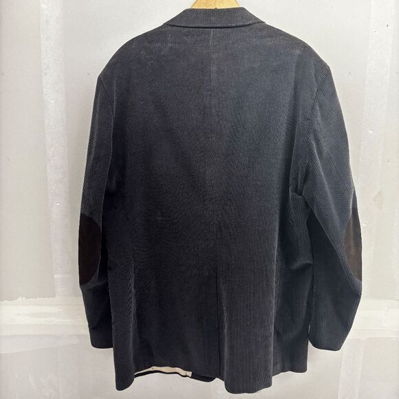 Vintage Woolrich Gray Corduroy Men’s Blazer w/ Brown Elbow Patches 46L 60s 70s - Picture 3 of 9
